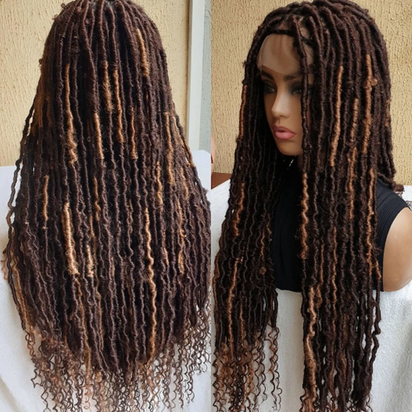 Goddess Distressed Wavy Hand Wrapped Locs