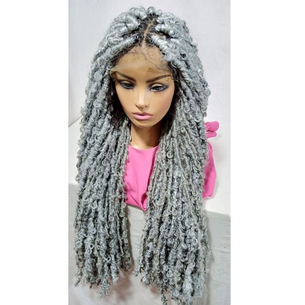 Grey Butterfly Distressed Locs