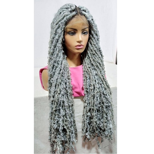 Grey Butterfly Distressed Locs