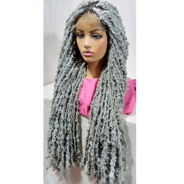 Grey Butterfly Distressed Locs