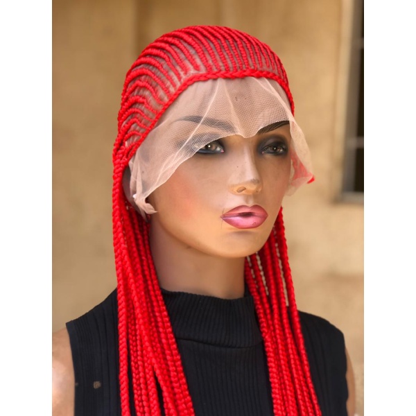 40 inches Red Simply Back Cornrow on full lace wig