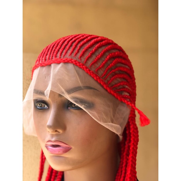 40 inches Red Simply Back Cornrow on full lace wig