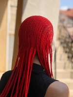 40 inches Red Simply Back Cornrow on full lace wig