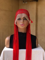 40 inches Red Simply Back Cornrow on full lace wig