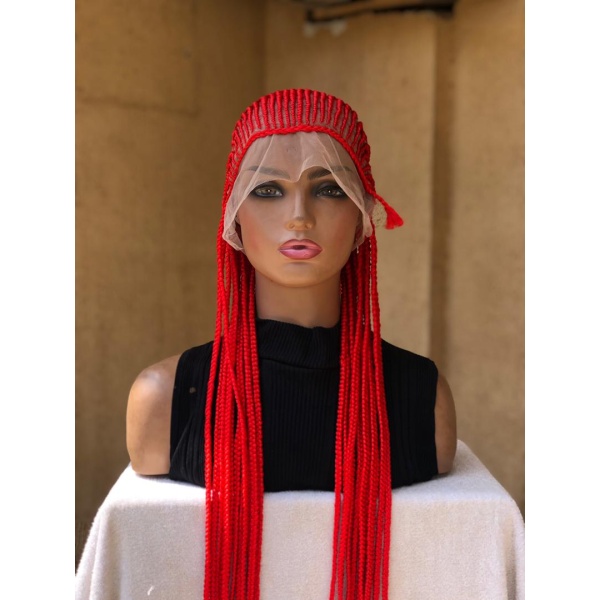 40 inches Red Simply Back Cornrow on full lace wig