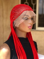 40 inches Red Simply Back Cornrow on full lace wig