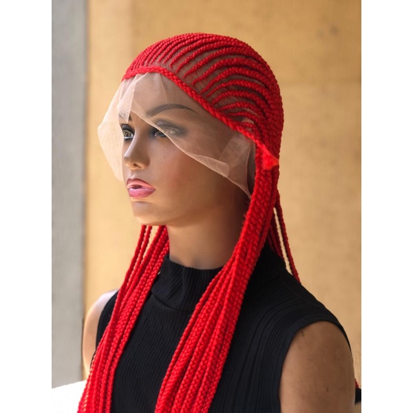 40 inches Red Simply Back Cornrow on full lace wig