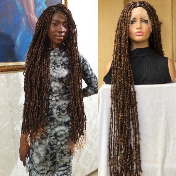 36 Inches Skinny Nappy Soft Locs on Full lace wig