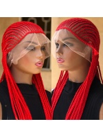 40 inches Red Simply Back Cornrow on full lace wig