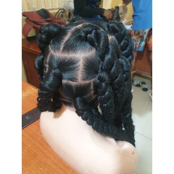 Braided Jumbo Havana Twist on full lace wig 34inches