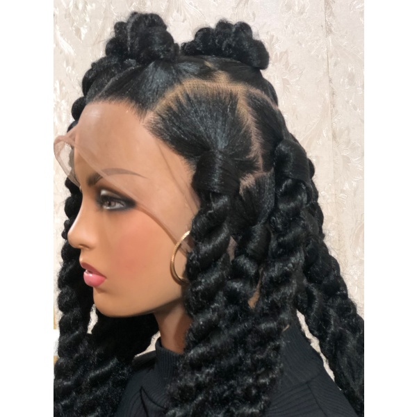 Braided Jumbo Havana Twist on full lace wig 34inches