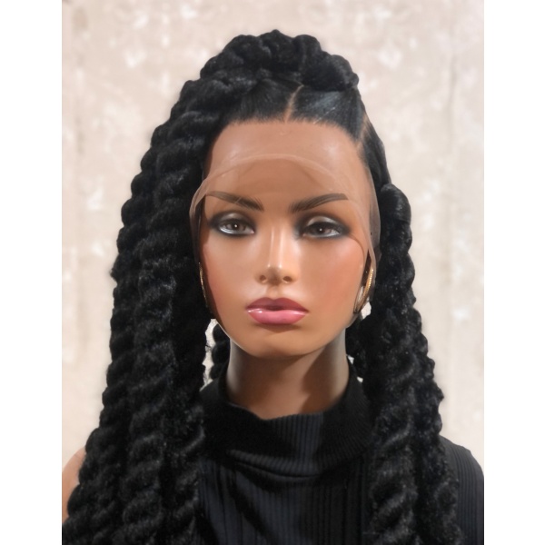 Braided Jumbo Havana Twist on full lace wig 34inches