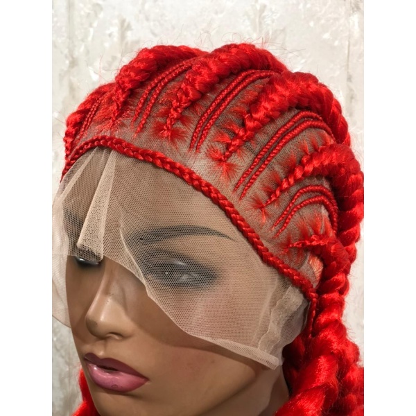 40 inches Red Simply Big and Small Back Cornrow on full lace wig