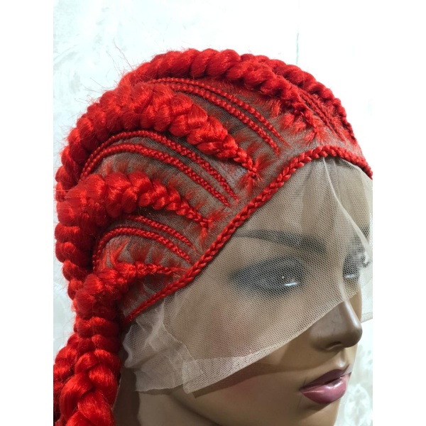 40 inches Red Simply Big and Small Back Cornrow on full lace wig