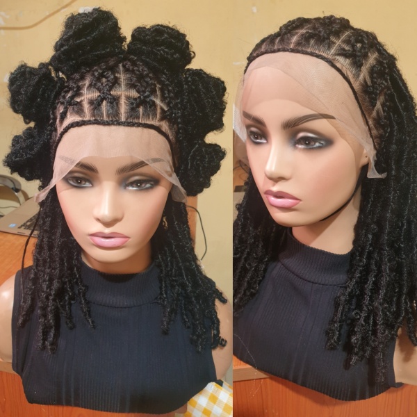 14 inches black Half Criss-Cross Back Cornrow With Butterfly