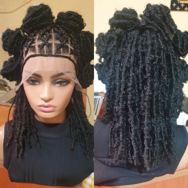 14 inches black Half Criss-Cross Back Cornrow With Butterfly