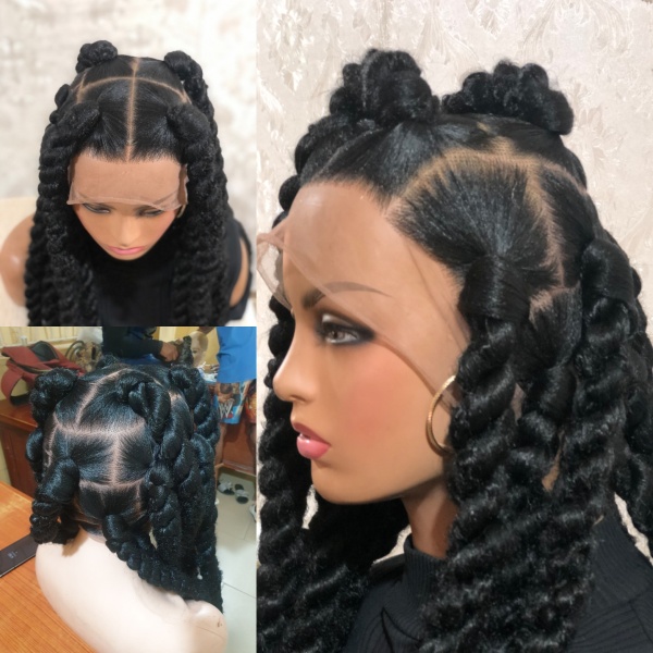 Braided Jumbo Havana Twist on full lace wig 34inches