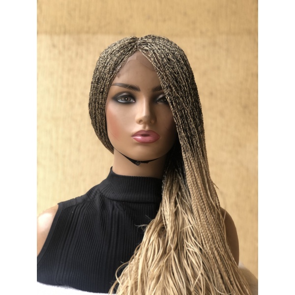 Braided Wig 613 Platinum blonde Curly Ends