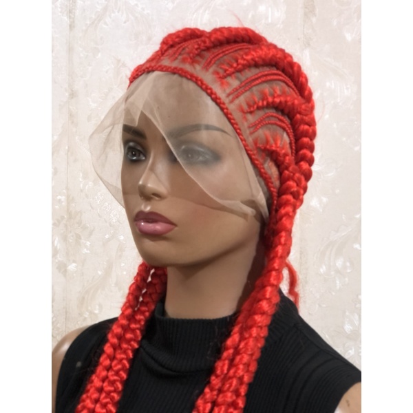 40 inches Red Simply Big and Small Back Cornrow on full lace wig