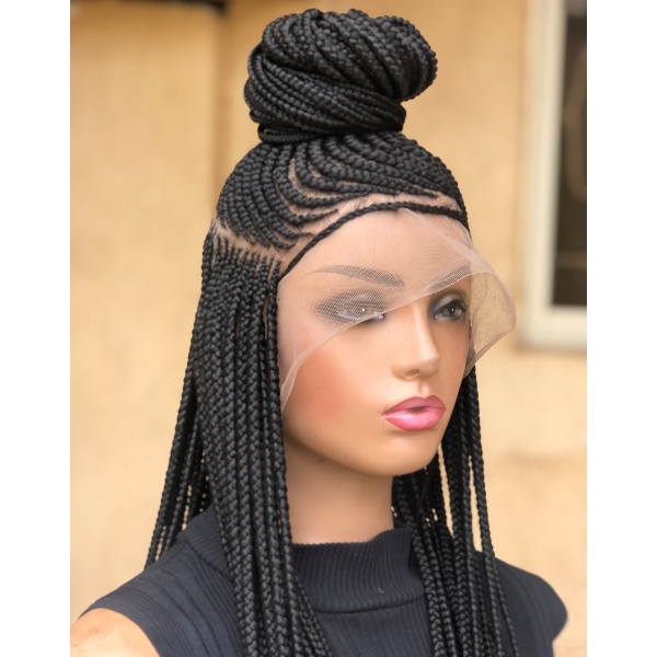 Full lace updo cornrow feedin braids 40 inches