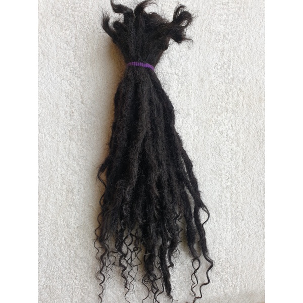 Human Hair Dread Locs Extension with Curls 16inches 150 Strands