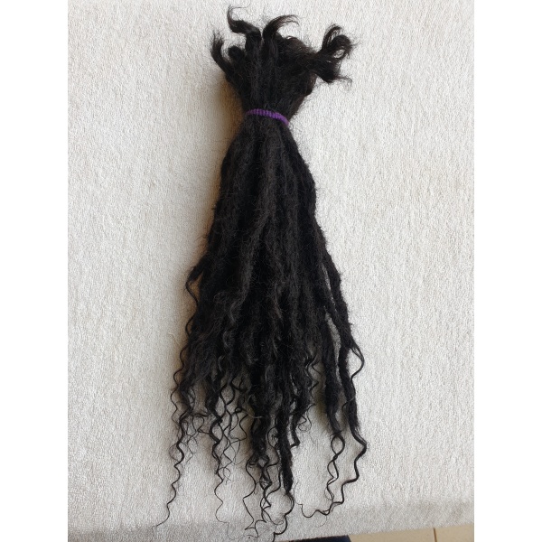 Human Hair Dread Locs Extension with Curls 16inches 150 Strands