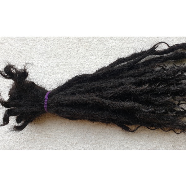 Human Hair Dread Locs Extension with Curls 16inches 150 Strands