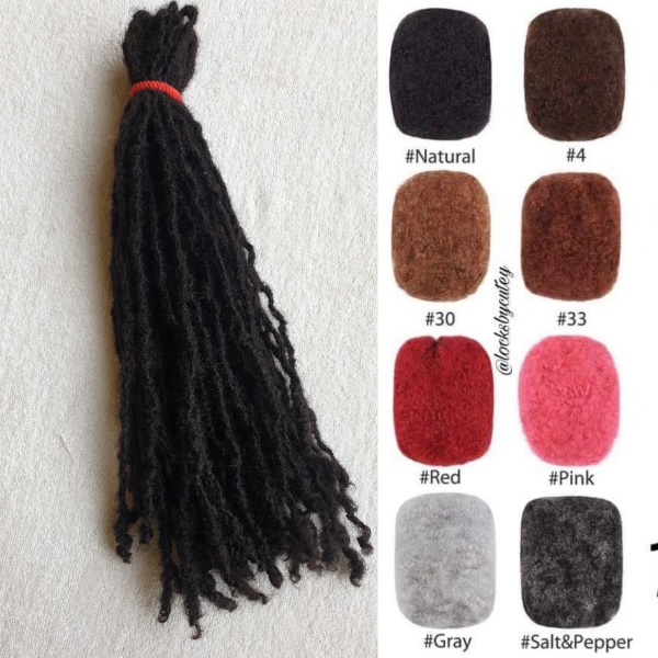 Human Hair Skinny Dread Locs Extension 16inches 150 Strands