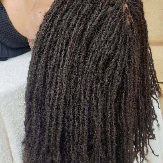 Human Hair Skinny Dread Locs, Sister locks Full Lace Wig,16inches ...