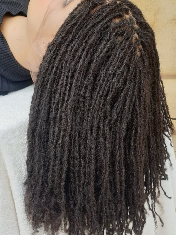 Human Hair Skinny Dread Locs, Sister locks Full Lace Wig,16inches ...