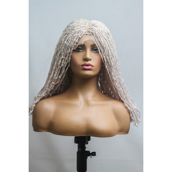 Skinny Locs, Sister Locs White Full Lace Wig