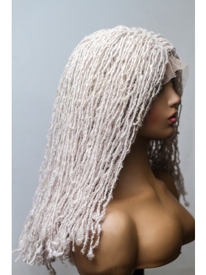 Skinny Locs, Sister Locs White Full Lace Wig