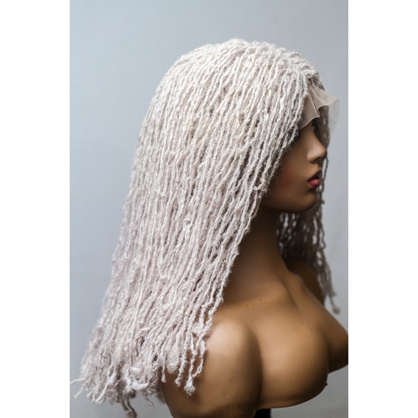 Skinny Locs, Sister Locs White Full Lace Wig