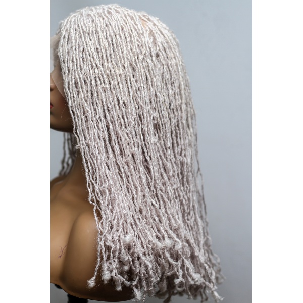 Skinny Locs, Sister Locs White Full Lace Wig