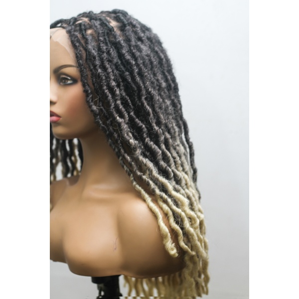 Braided Synthetic Mini Frontal Soft Locs,8x8 Closure Lace Wig, Glueless Wig