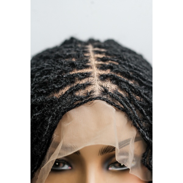 Human Hair Skinny Dread Locs, Sister locks Full Lace Wig,16inches