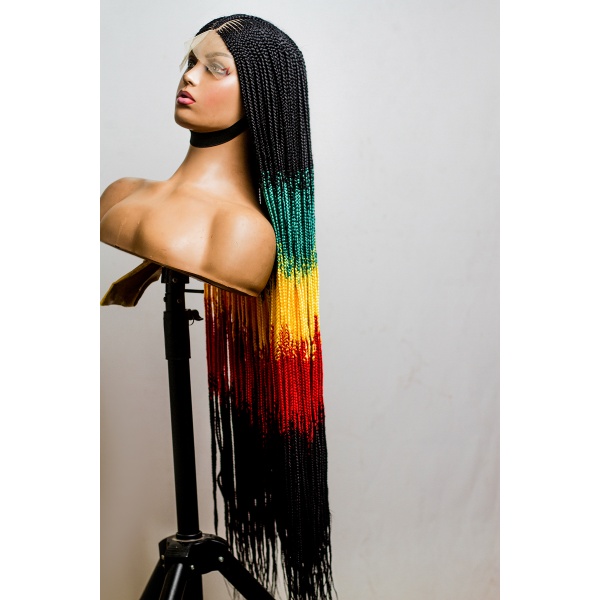 Guess lace wig, Fulani Cornrows with Single Braids