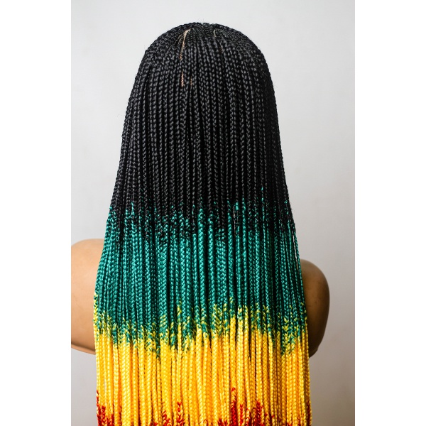 Guess lace wig, Fulani Cornrows with Single Braids