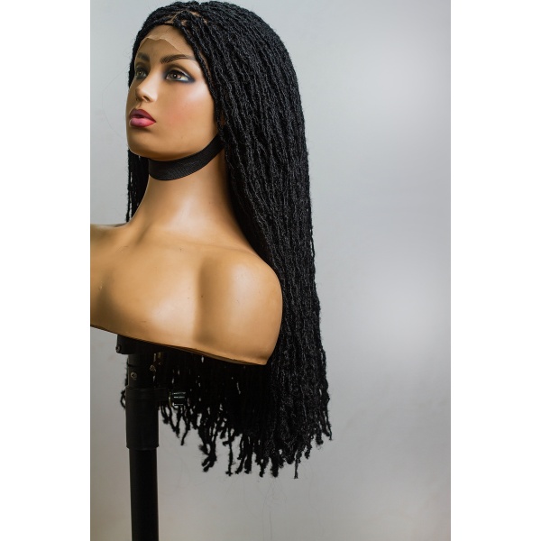 Skinny Locs, Sister Locs Black Full lace Wig, Full Density