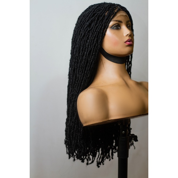 Skinny Locs, Sister Locs Black Full lace Wig, Full Density