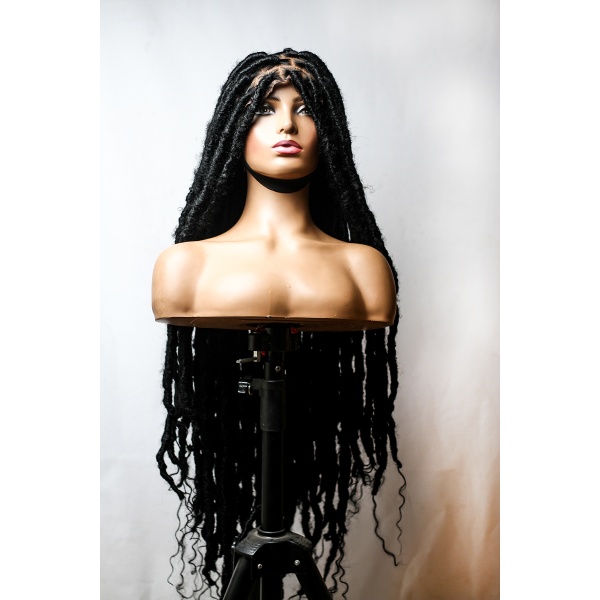 Black Destressed locs,Soft Dreadlocks,Faux Locs ,Full lace 30 inches