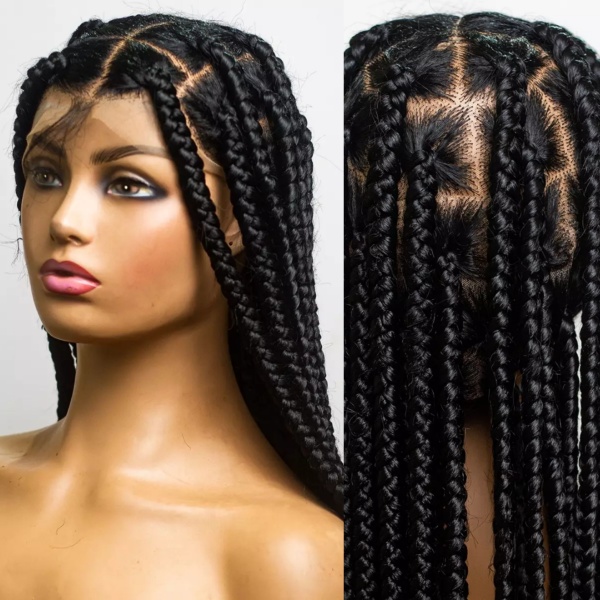 Braided Wig, 42 Inches Knotless Jumbo Braids on Full lace.