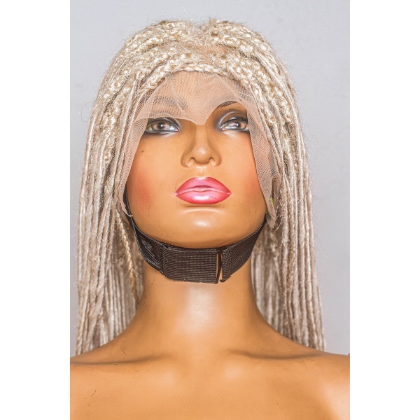 Platinum Blonde Synthetic Dreadlocks, Faux Locs , Full lace wig, 30 inches