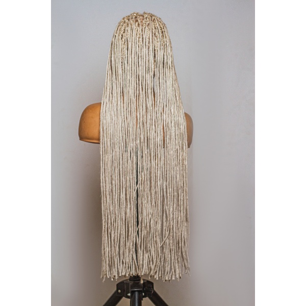 Platinum Blonde Synthetic Dreadlocks, Faux Locs , Full lace wig, 30 inches