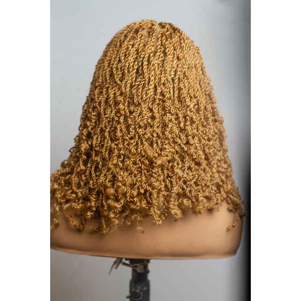 Honey Blonde Synthetic Spring Twist, lace wig, Glueless wig