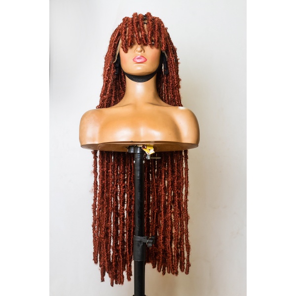 Ginger Butterfly locs with Fringe, Destressed locs