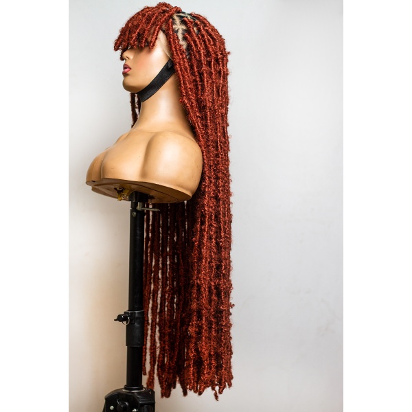 Ginger Butterfly locs with Fringe, Destressed locs