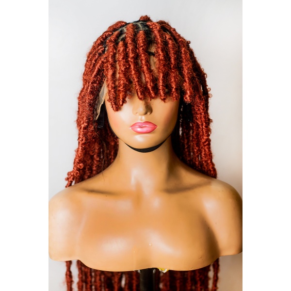 Ginger Butterfly locs with Fringe, Destressed locs