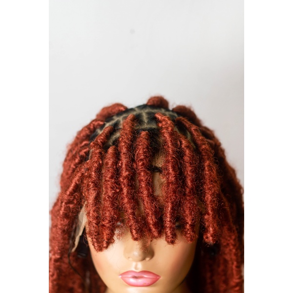 Ginger Butterfly locs with Fringe, Destressed locs