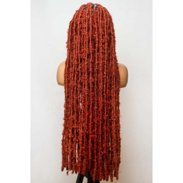 Ginger Butterfly locs with Fringe, Destressed locs